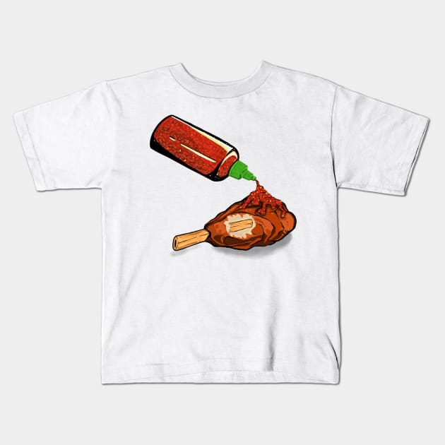 Chicken wing Kids T-Shirt by ASkelin